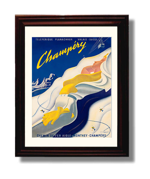 Champery Ski Resort travel poster wall art 8x10 Canvas
