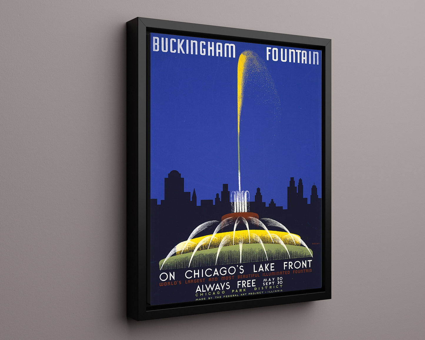 Classic Travel Poster - Chicago - Buckingham Fountain