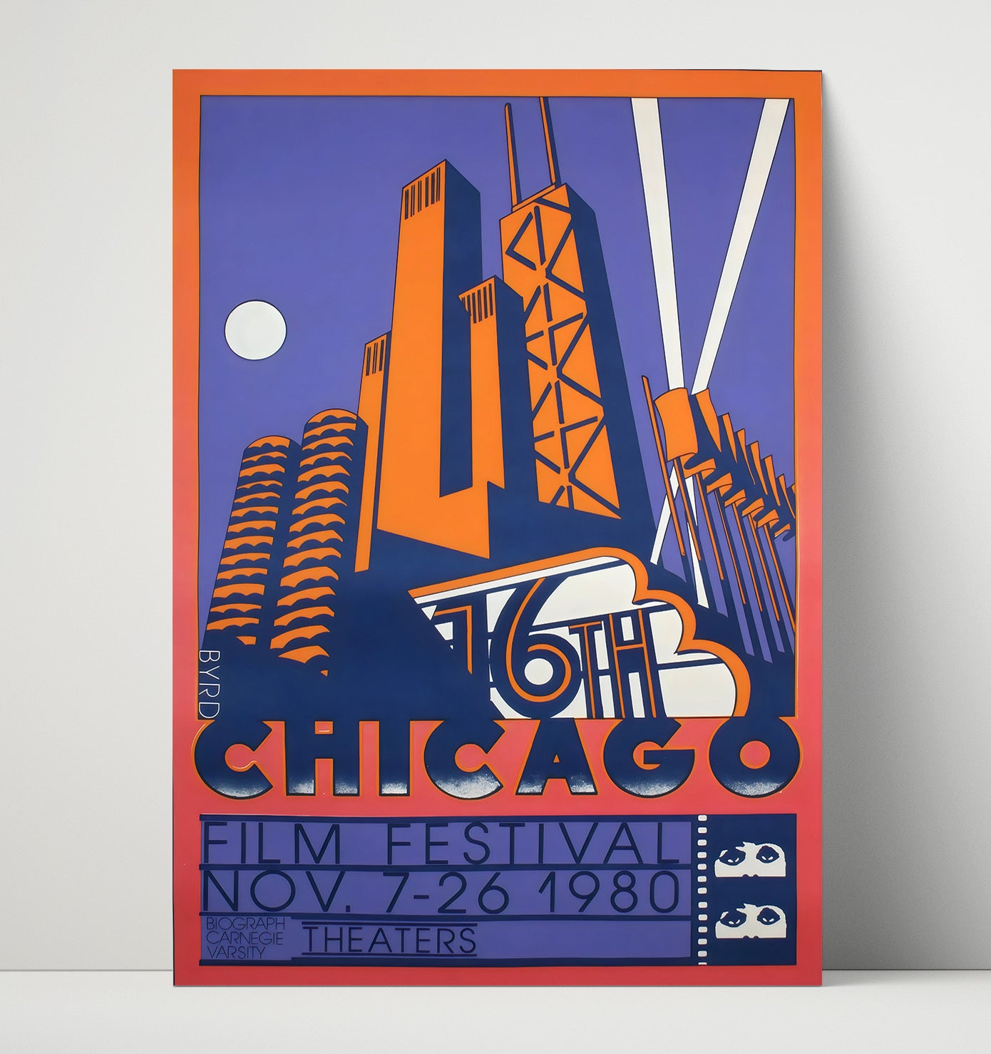 Chicago Film Festival 1980 Vintage Travel Print 16x20 Unframed Print travel wall art print