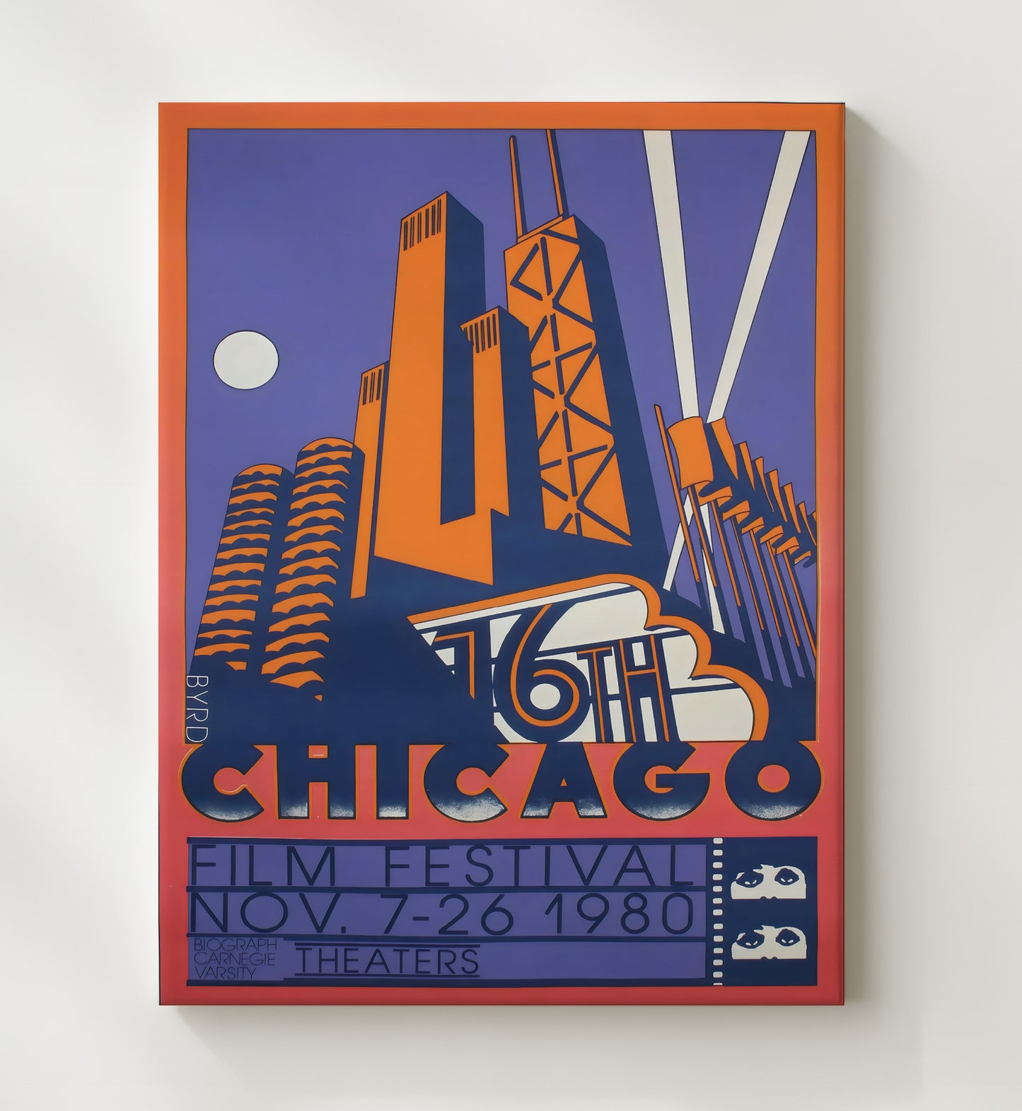 Chicago Film Festival 1980 Vintage Travel Print 20x24 Canvas travel wall art print