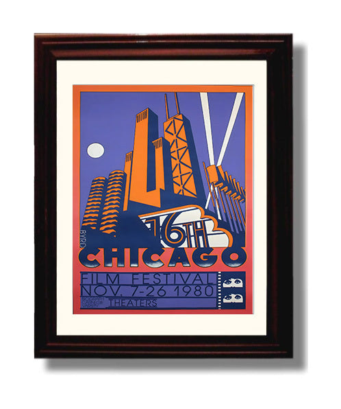 Chicago Film Festival 1980 travel poster wall art 8x10 Canvas
