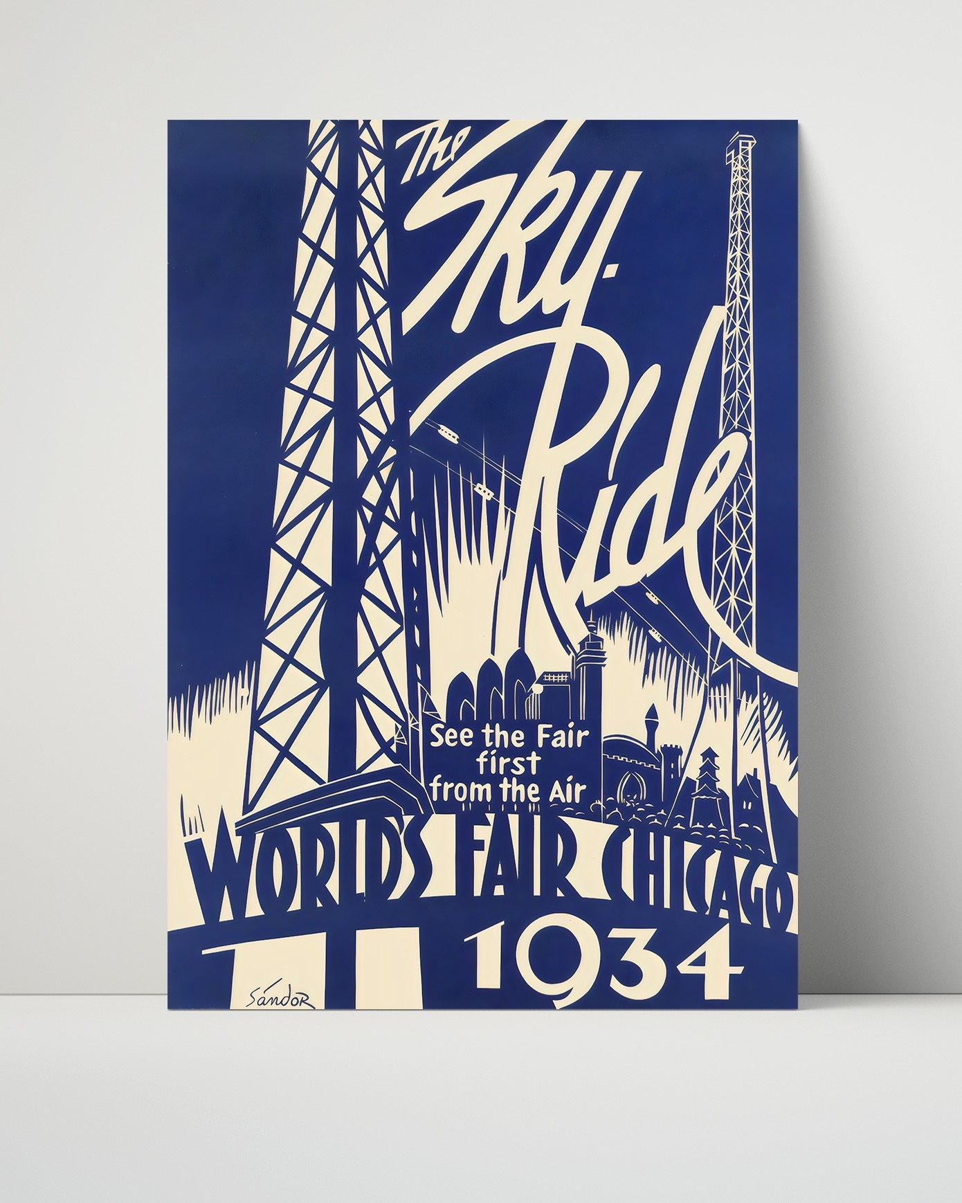Classic Travel Poster - Chicago - Sky Ride