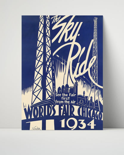 Classic Travel Unframed Poster -  Chicago - Sky Ride