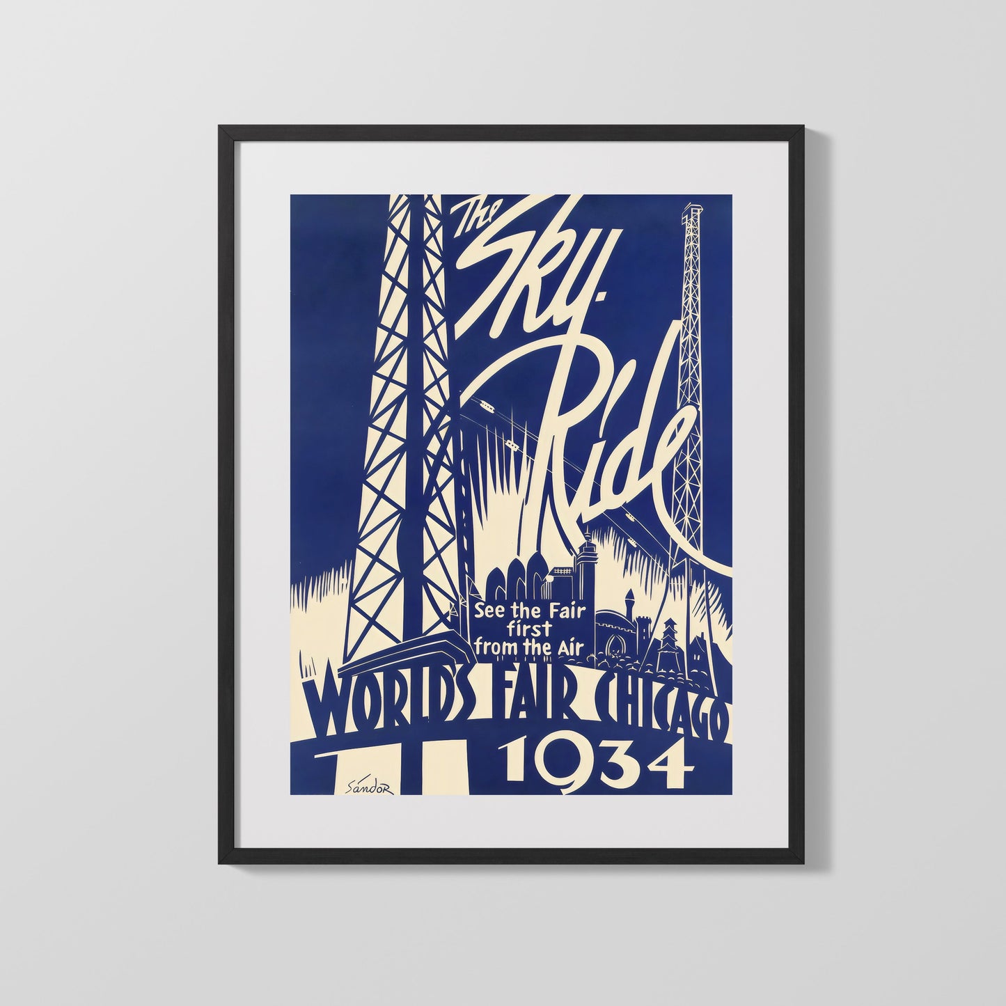 Classic Travel Poster - Chicago - Sky Ride