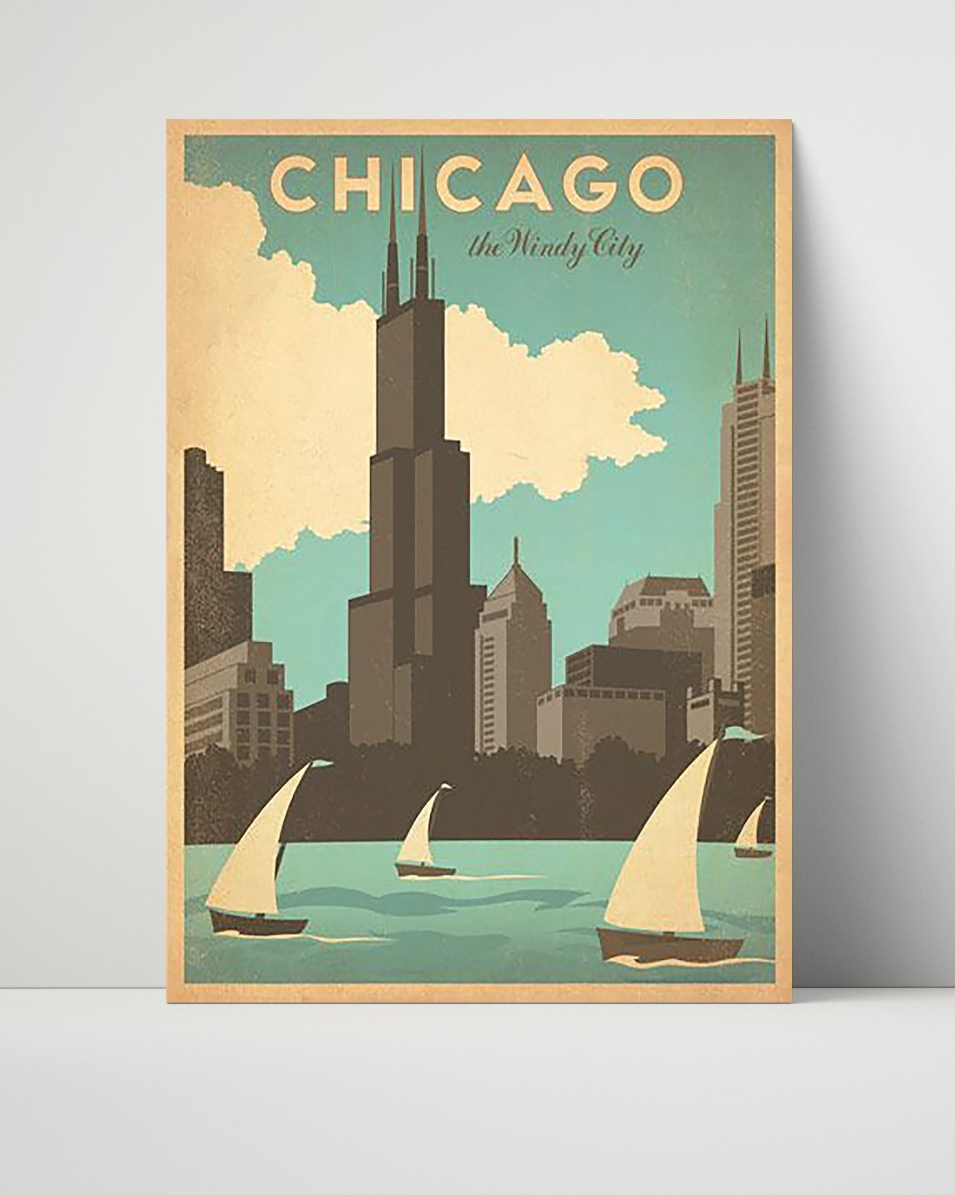 Classic Travel Poster - Chicago - The Windy City