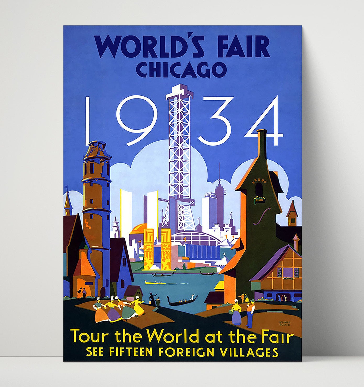 Chicago Worlds Fair 1934 Vintage Travel Print 16x20 Unframed Print travel wall art print