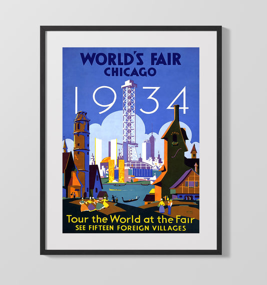 Chicago Worlds Fair 1934 - Travel - 16x20 Gallery Frame