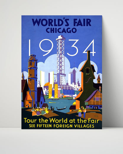 Classic Travel Unframed Poster -  Chicago - Worlds Fair 1934