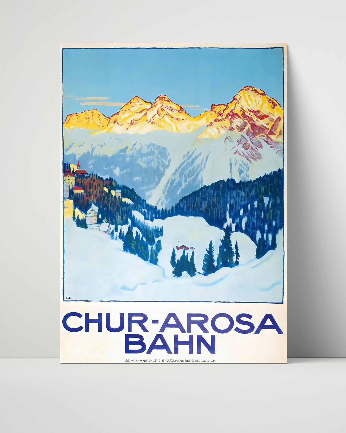 Classic Travel Poster - Chur Arosa - Bahn