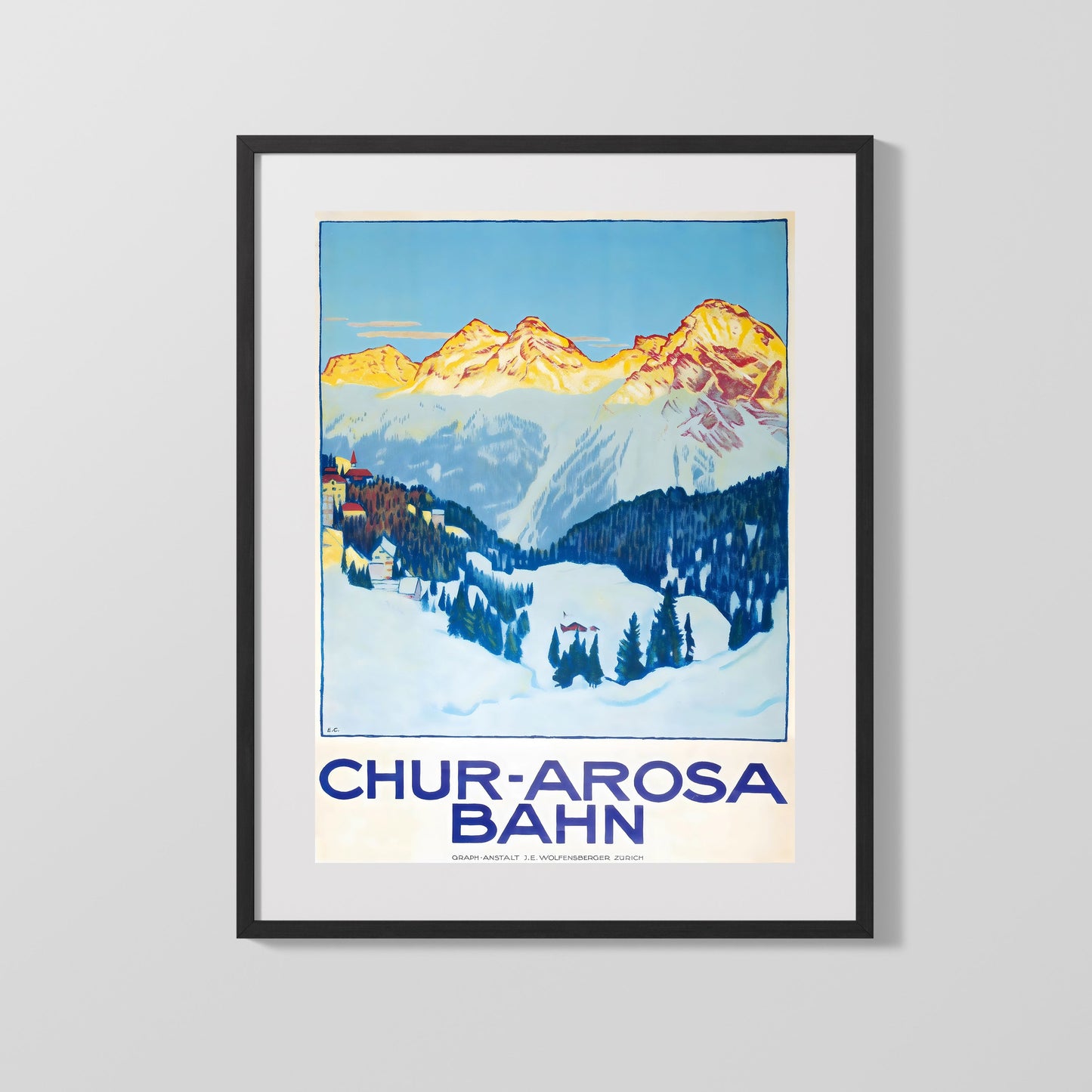 Classic Travel Poster - Chur Arosa - Bahn