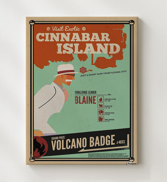 Cinnabar Island Volcano Badge - Travel - 20x24 Canvas