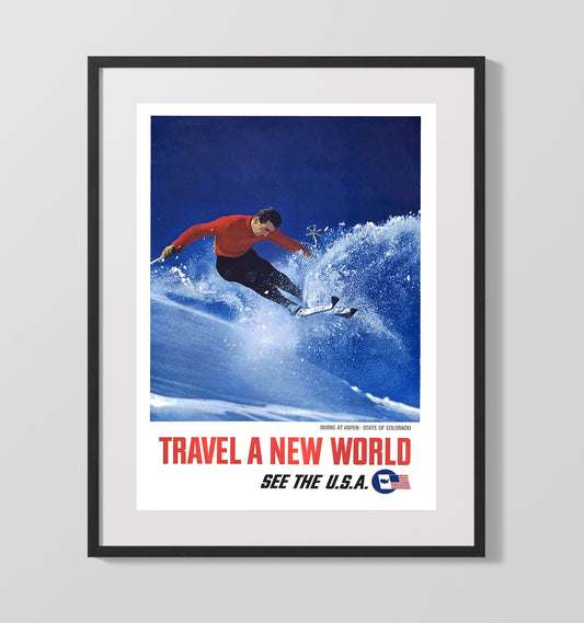 Colorado Aspen Skiing - Travel - 16x20 Gallery Frame