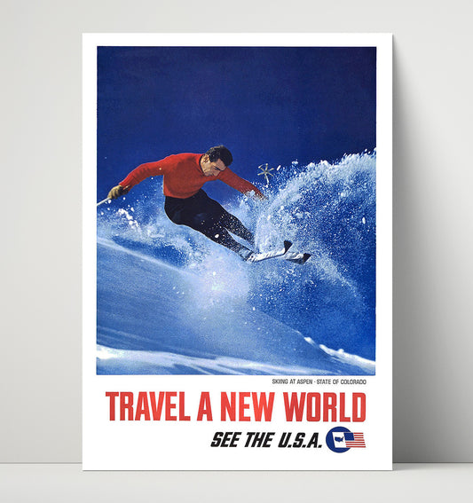 Colorado Aspen Skiing - Travel - 16x20 Unframed Print