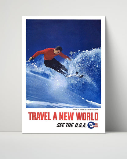 Classic Travel Unframed Poster -  Colorado - Aspen Skiing