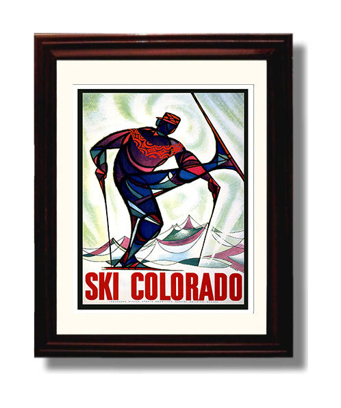 Colorado Ski travel poster wall art 8x10 Canvas