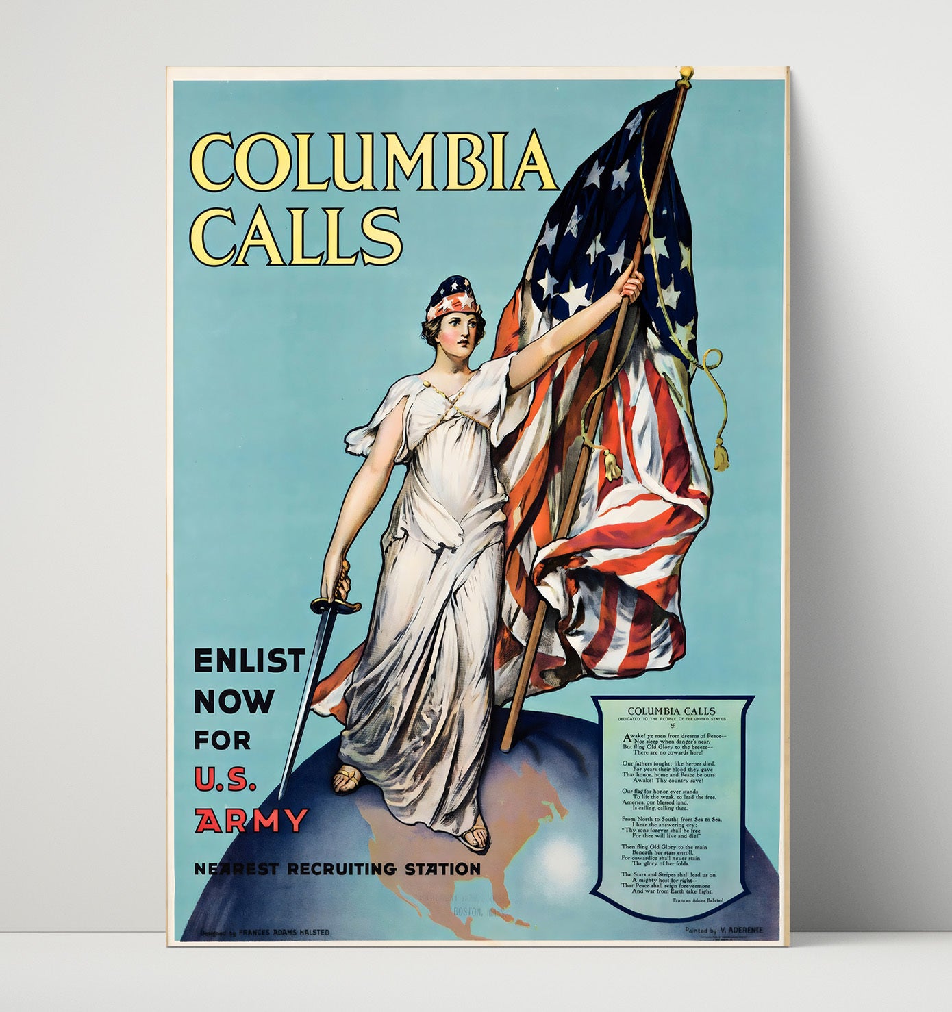 Columbia US Army Recruitment Vintage Travel Print 16x20 Unframed Print travel wall art print