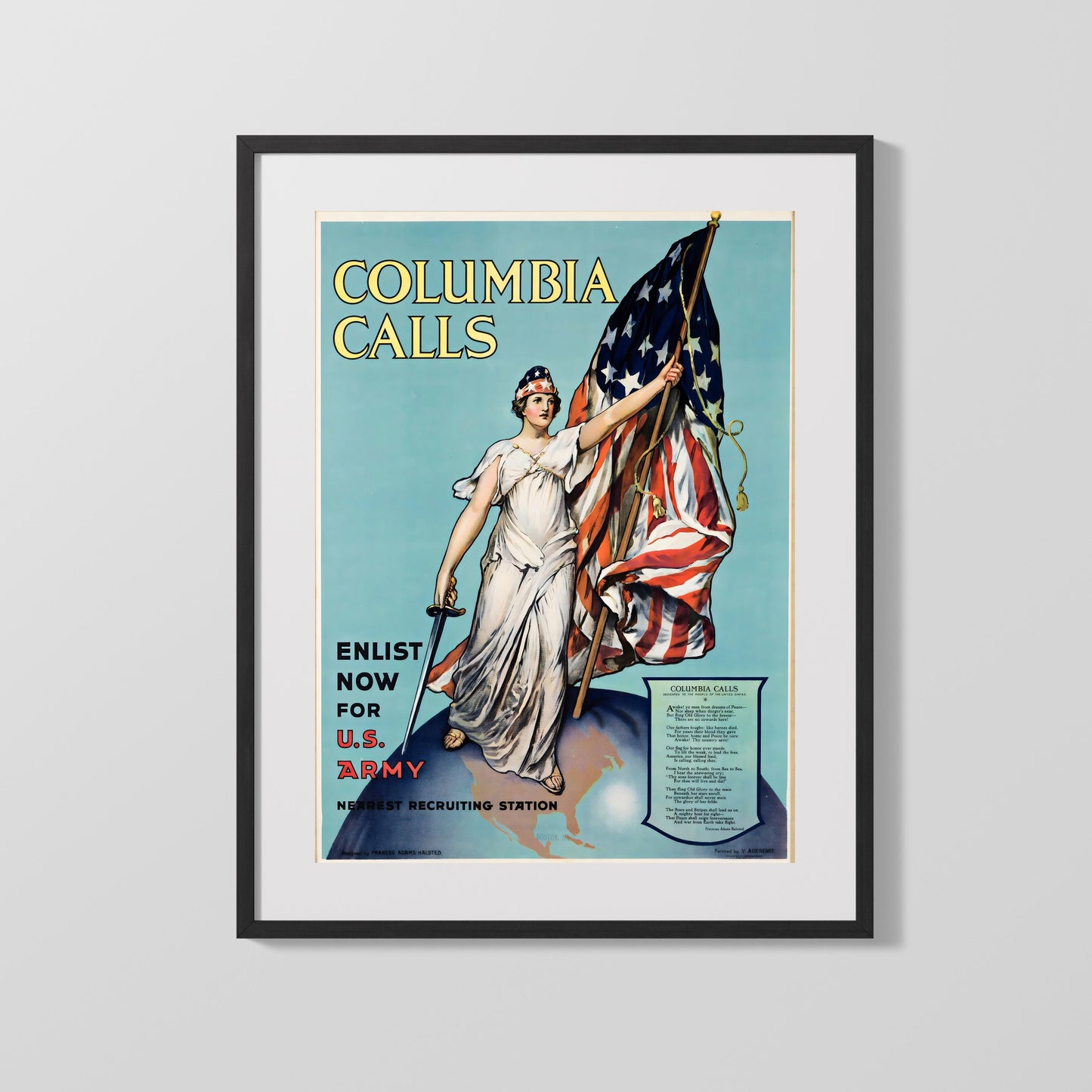 Classic Travel Poster - Columbia - US Army Recruitment