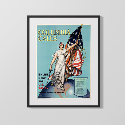 Classic Travel Poster - Columbia - US Army Recruitment