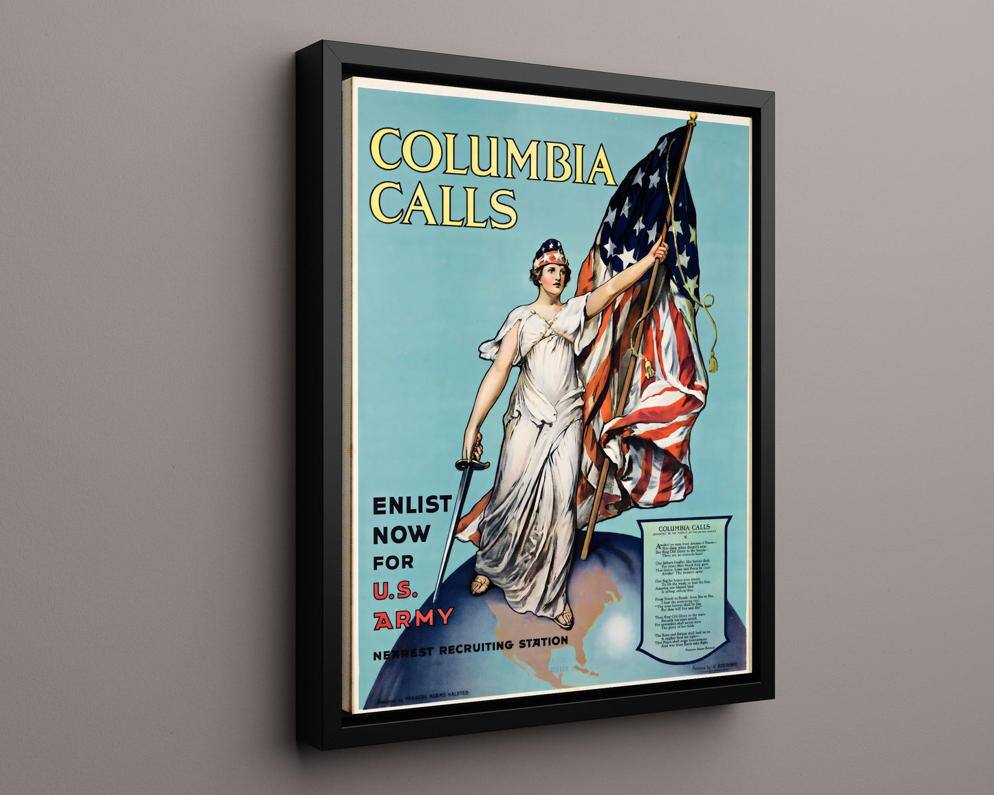 Classic Travel Poster - Columbia - US Army Recruitment