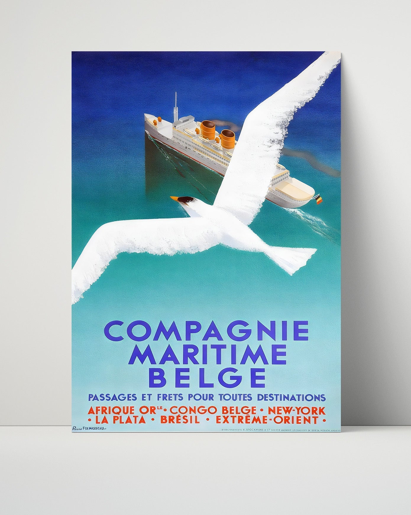 Classic Travel Poster - Compagnie Maritime Belge