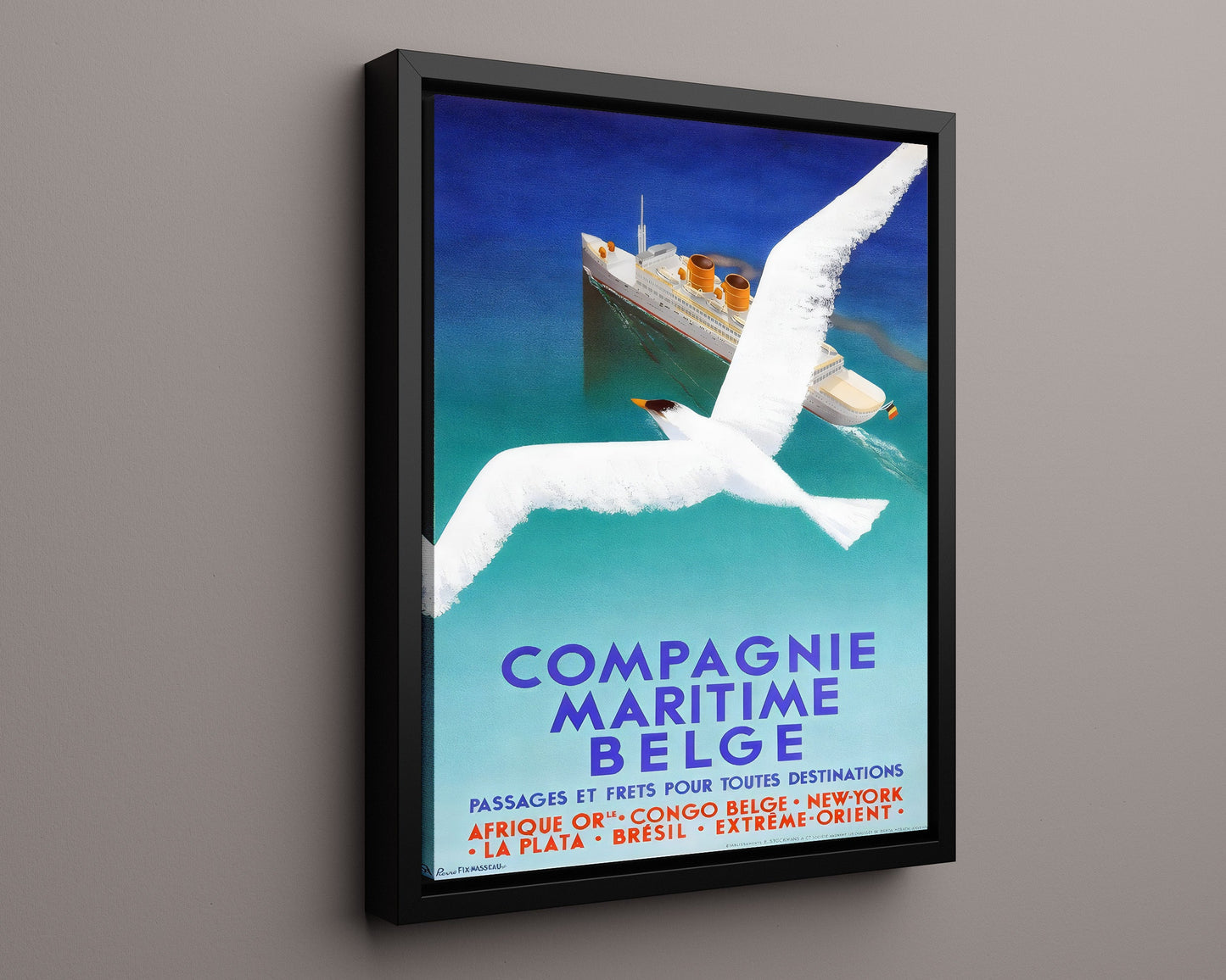 Classic Travel Poster - Compagnie Maritime Belge