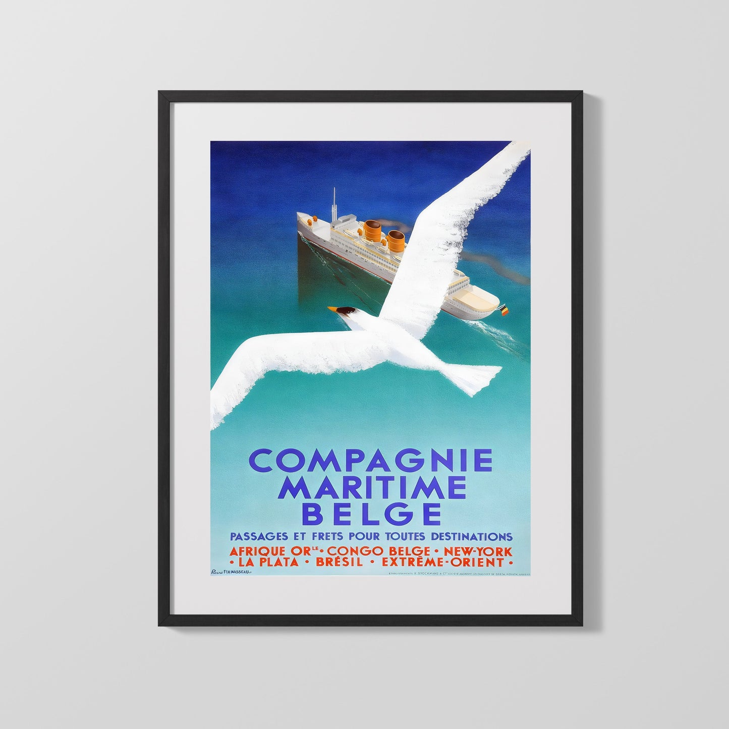 Classic Travel Poster - Compagnie Maritime Belge