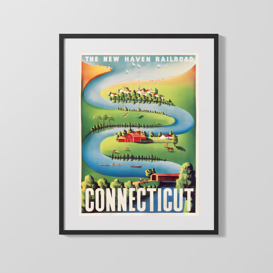 Classic Travel Poster - Connecticut - New Haven Railroad