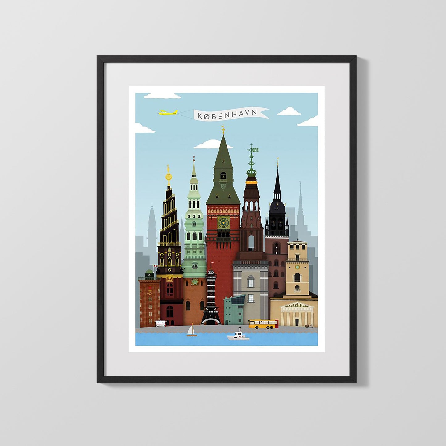 Classic Travel Poster - Copenhagen - Skyline
