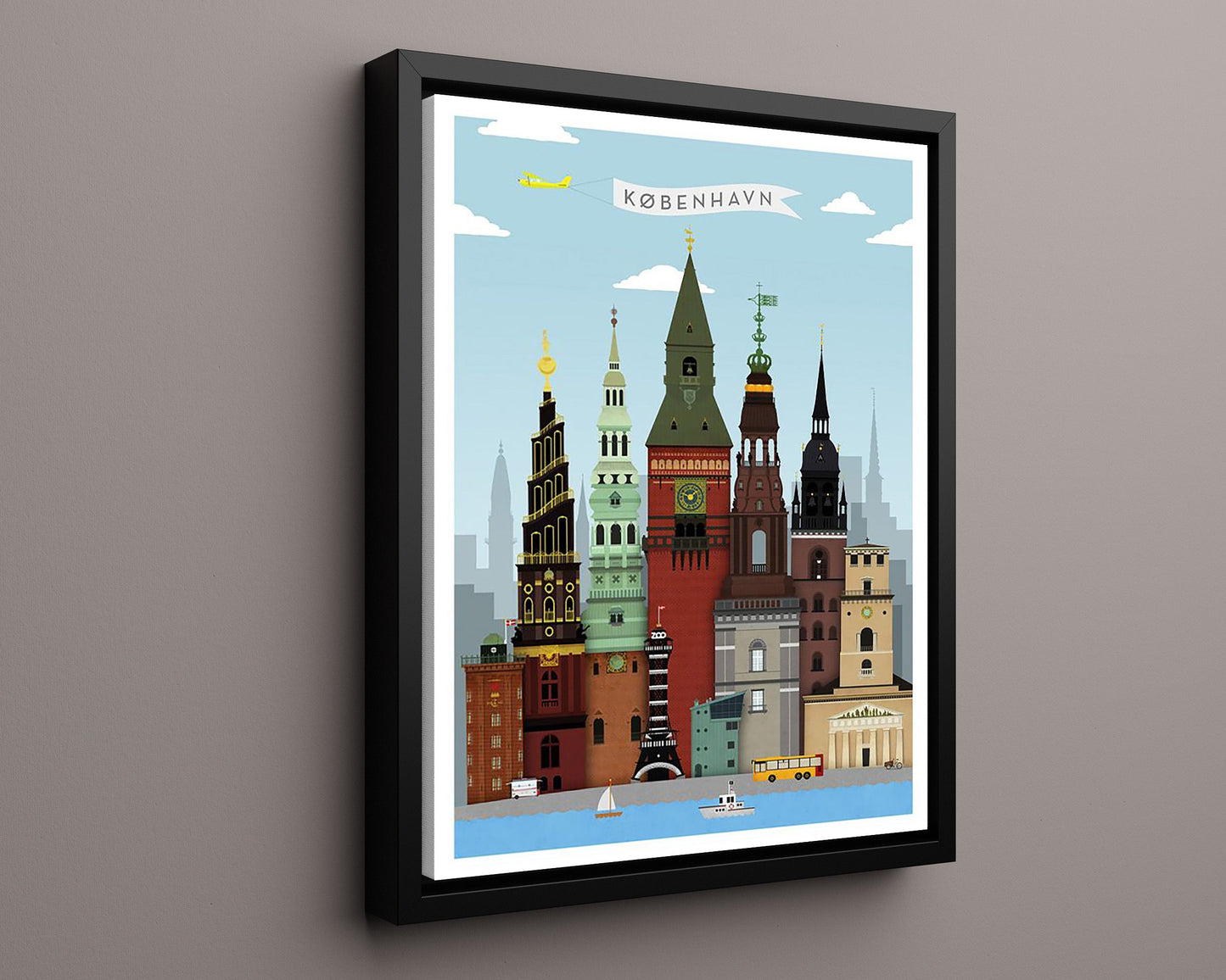 Classic Travel Poster - Copenhagen - Skyline