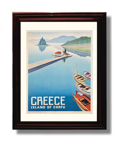 Corfu Greece travel poster wall art 8x10 Canvas