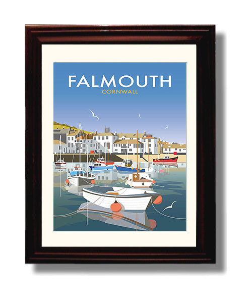 Cornwall Falmouth travel poster wall art 8x10 Canvas