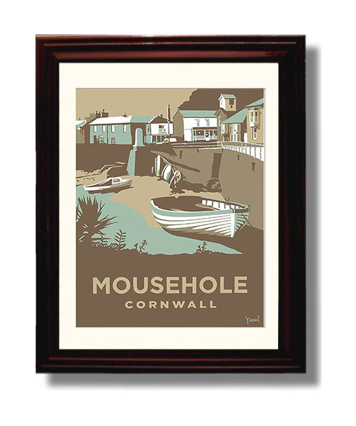 Cornwall Mousehole travel poster wall art 8x10 Canvas