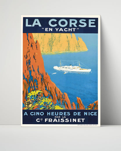Classic Travel Unframed Poster -  Corsica - La Corse Yacht