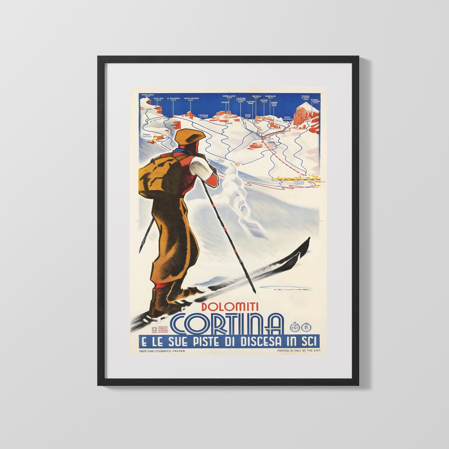 Classic Travel Poster - Cortina dAmpezzo - Le Tofane