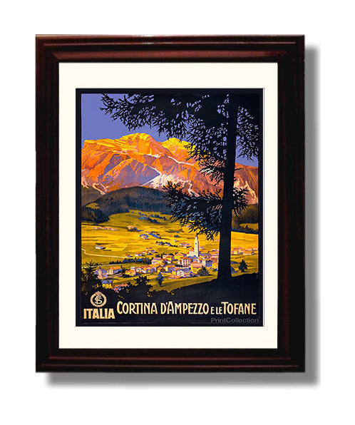 Cortina d Ampezzo Le Tofane travel poster wall art 8x10 Canvas