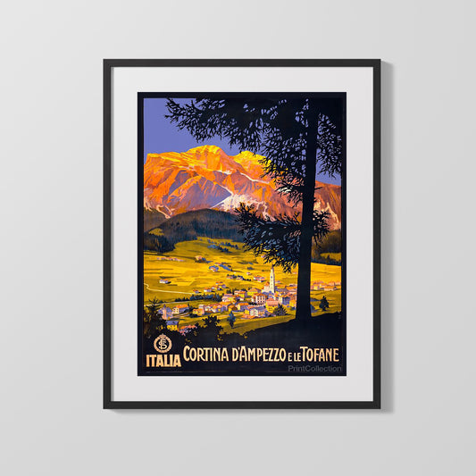 Classic Travel Poster - Cortina dAmpezzo - Ski