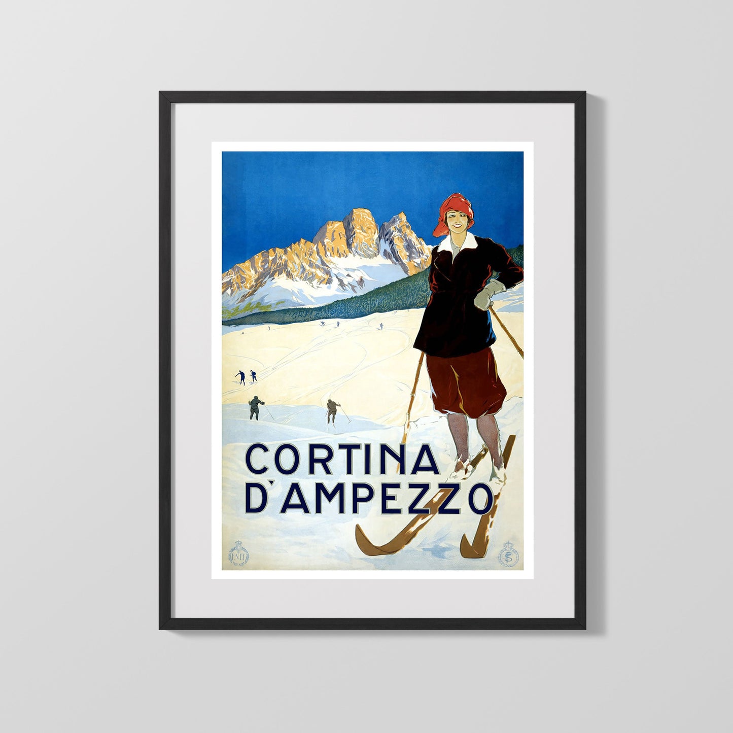 Classic Travel Poster - Cortina - Dolomiti Ski Slopes