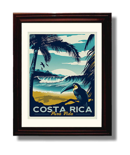 Costa Rica Pura Vida travel poster wall art 8x10 Canvas