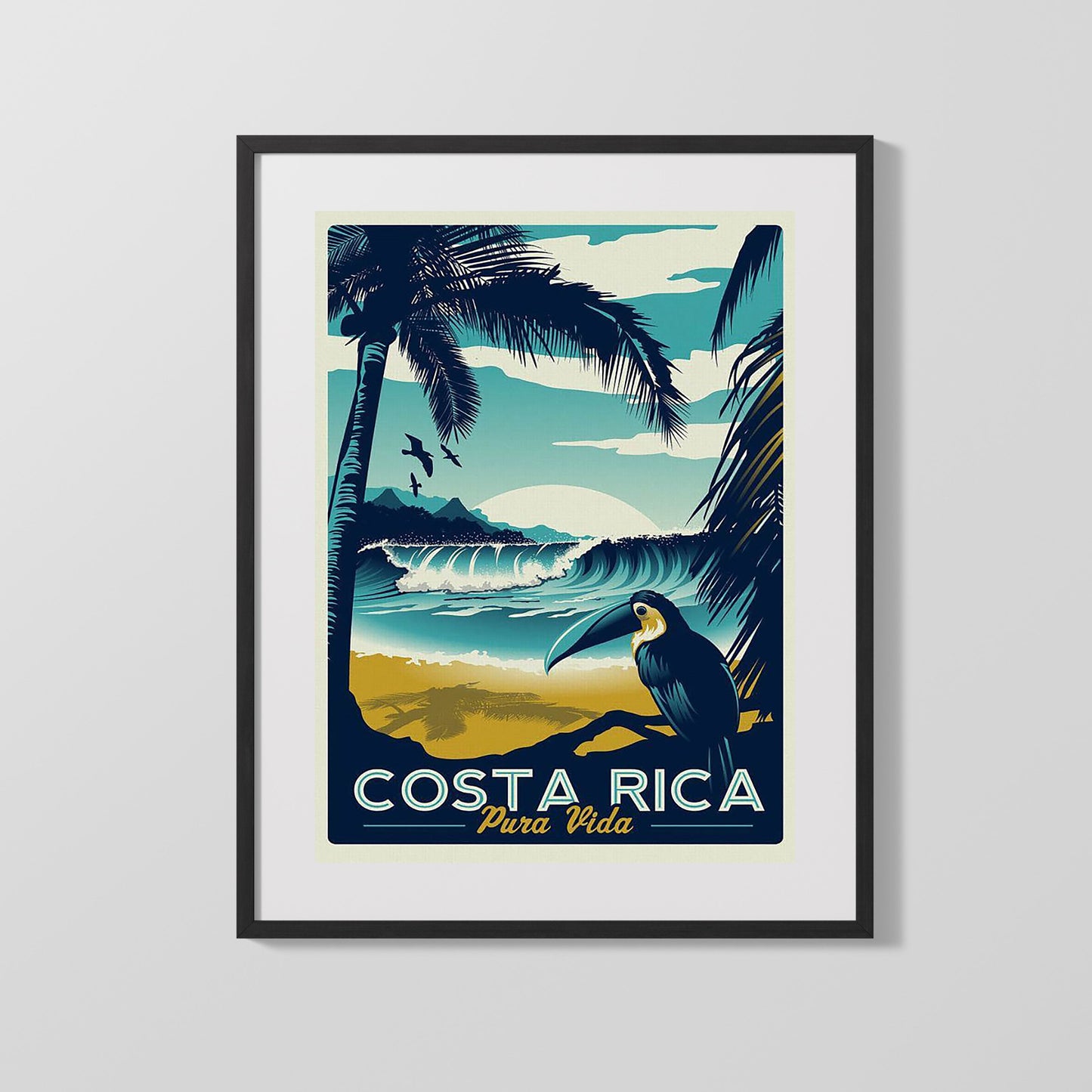 Classic Travel Poster - Costa Rica - Pura Vida