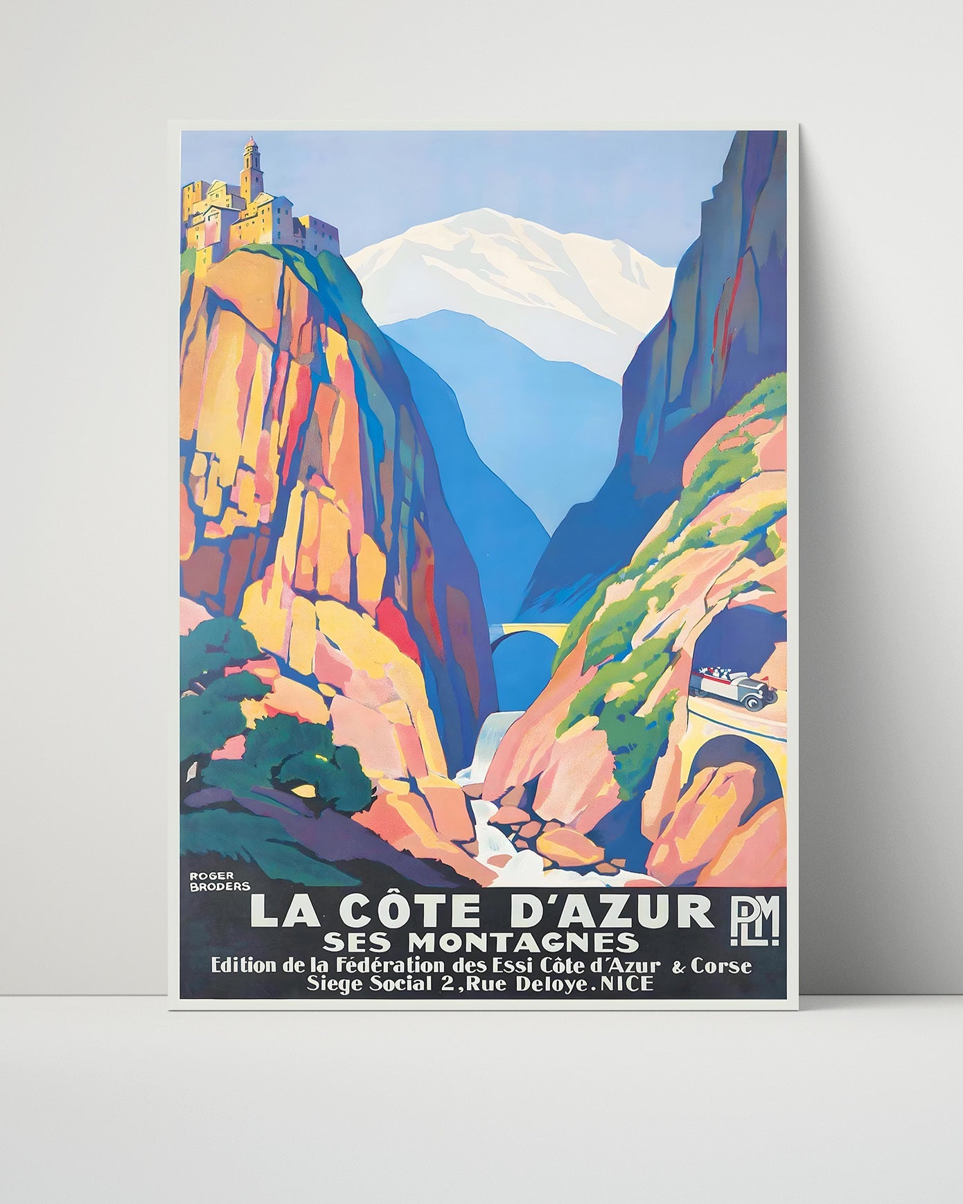 Classic Travel Poster - Cote dAzur - Mountains
