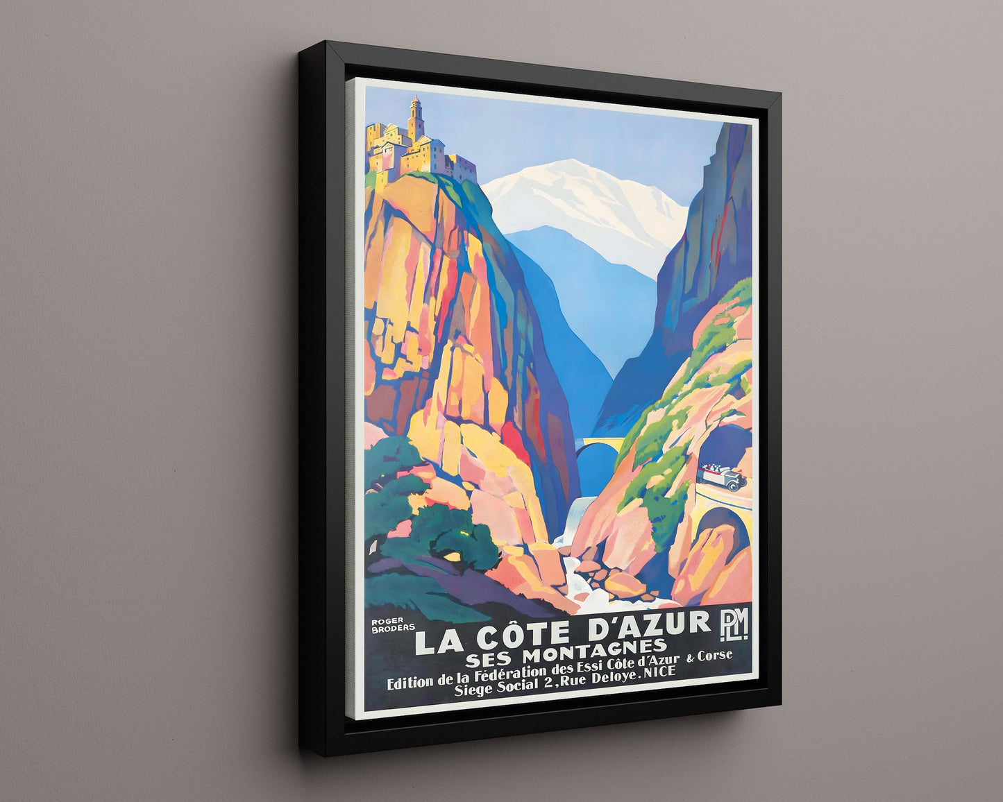 Classic Travel Poster - Cote dAzur - Mountains