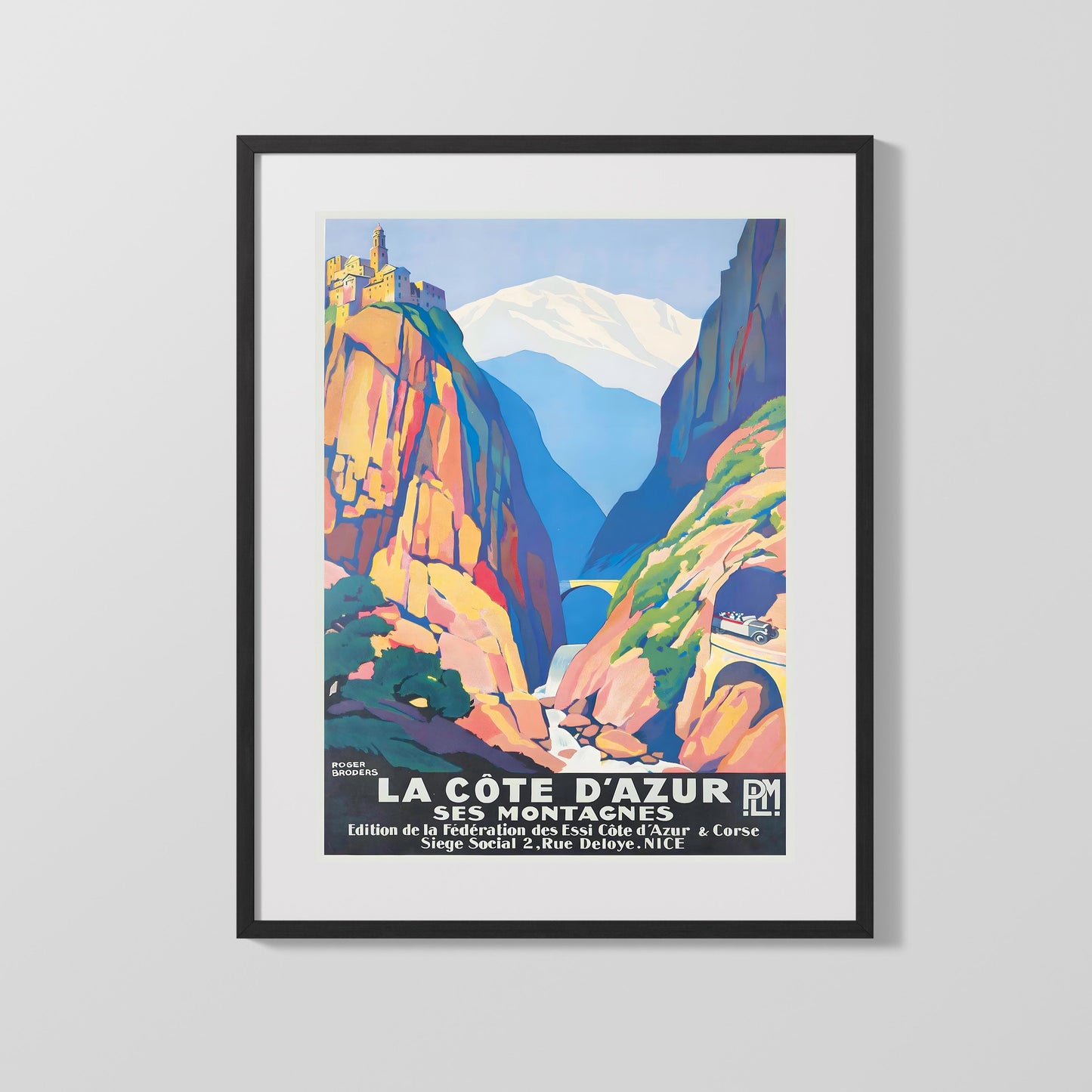 Classic Travel Poster - Cote dAzur - Mountains