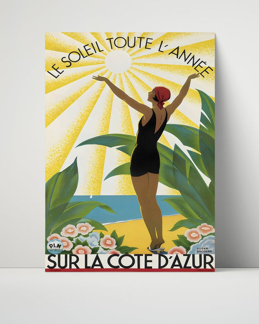 Classic Travel Unframed Poster -  Cote dAzur - Sun All Year