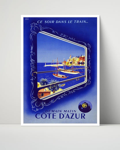 Classic Travel Unframed Poster -  Cote dAzur - Train