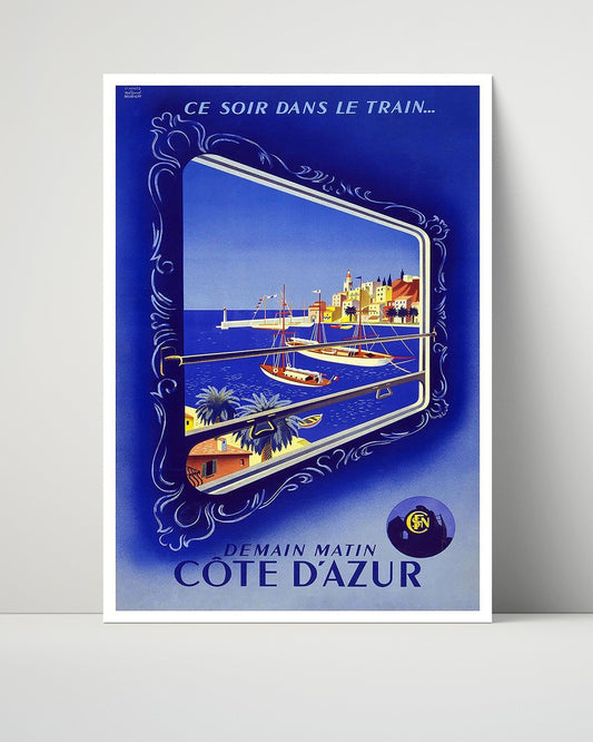 Classic Travel Unframed Poster -  Cote dAzur - Train