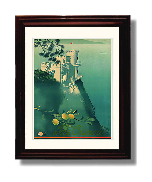 Crimea Seaside Castle travel poster wall art 8x10 Canvas
