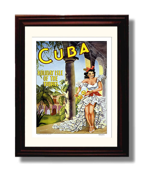 Cuba Holiday Isle travel poster wall art 8x10 Canvas