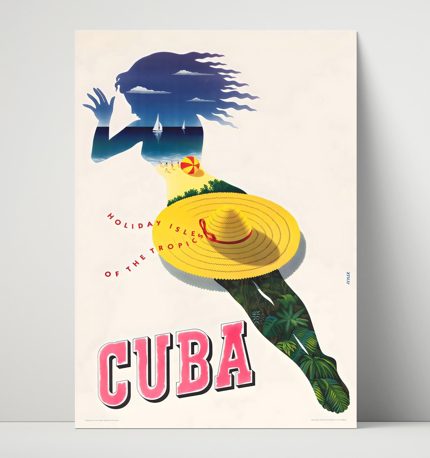 Cuba Holiday Isles Vintage Travel Print 16x20 Unframed Print travel wall art print