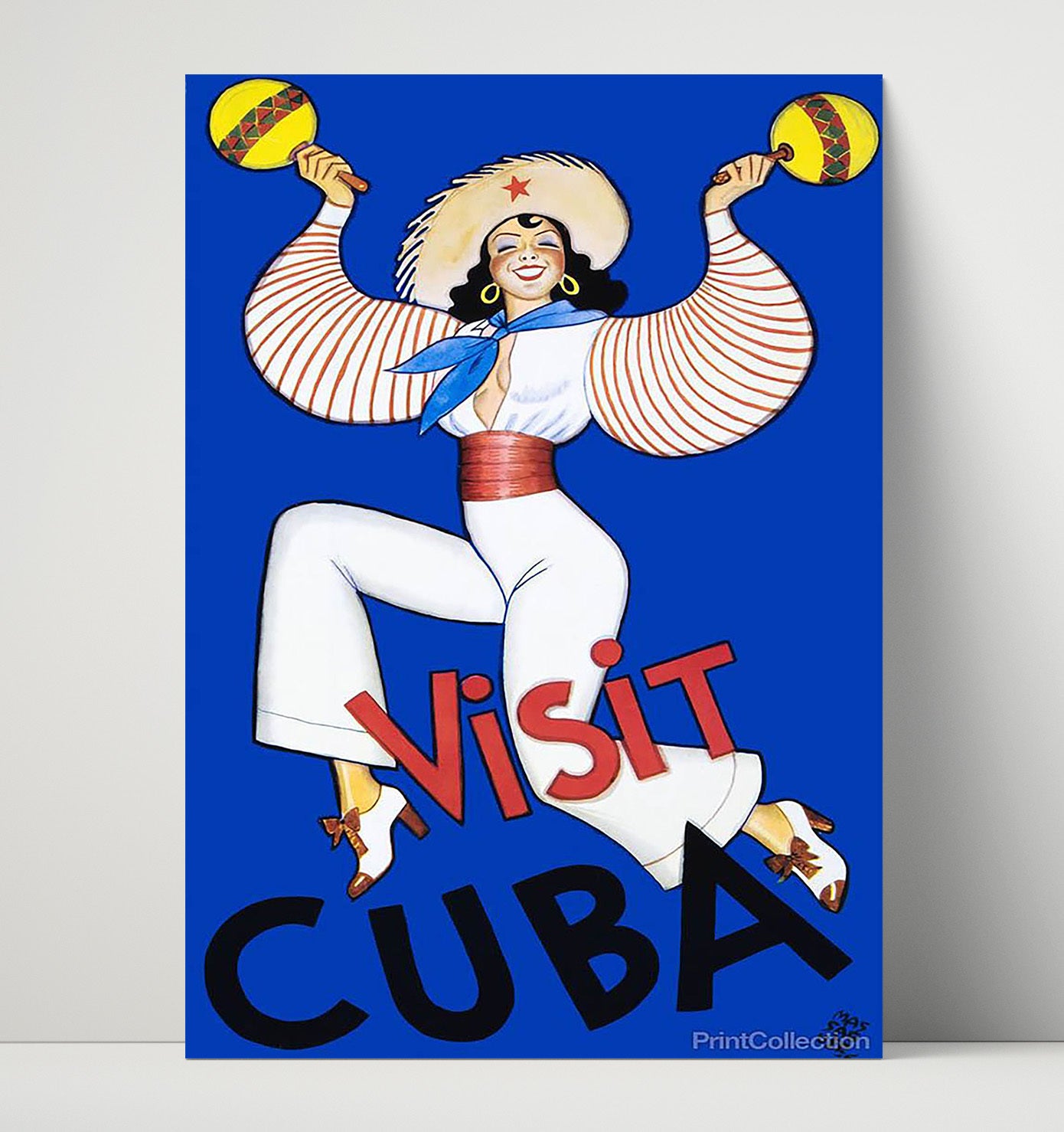 Cuba Visit Cuba Vintage Travel Print 16x20 Unframed Print travel wall art print