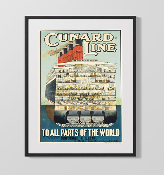 Cunard Line Ocean Liner - Travel - 16x20 Gallery Frame